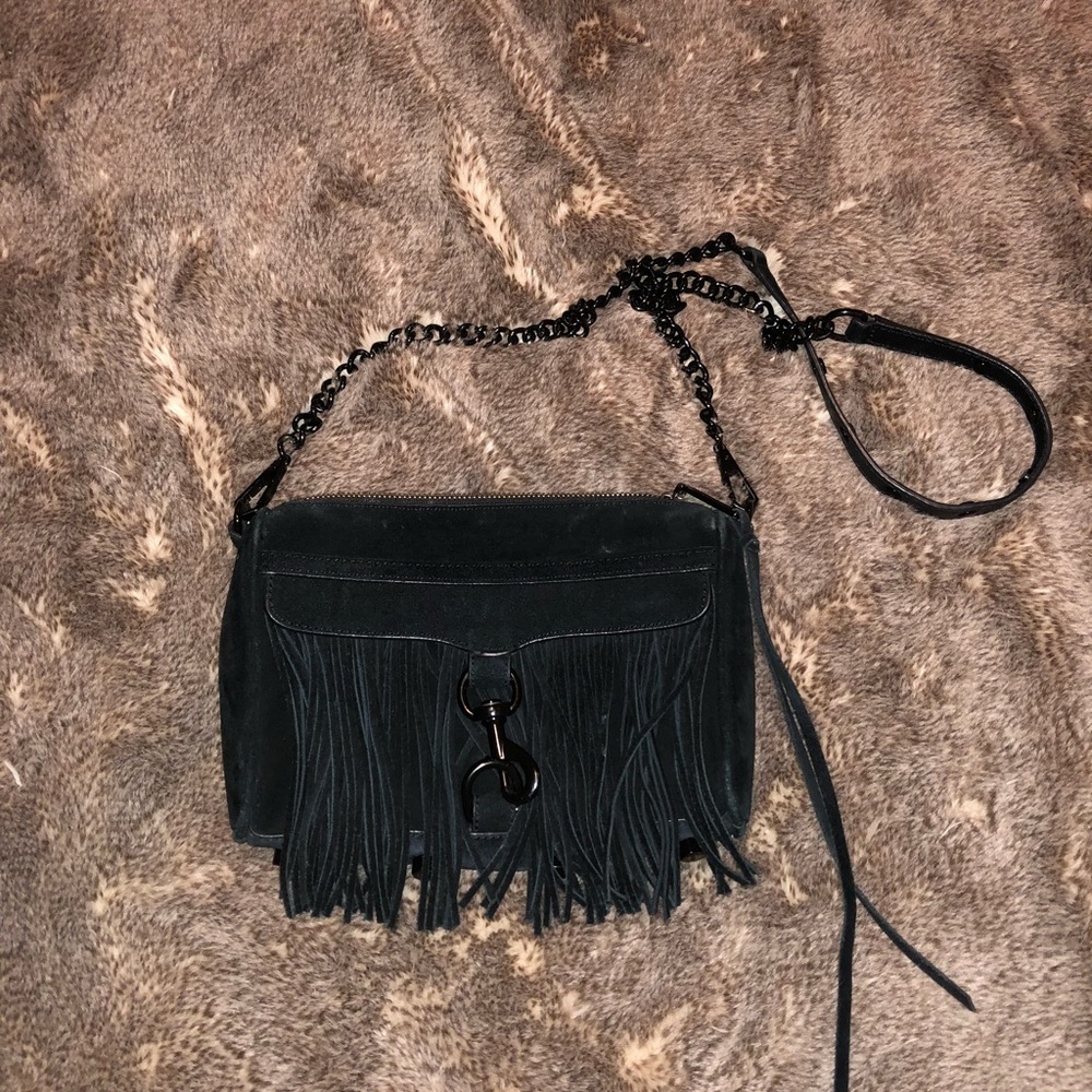 Black suede Rebecca Minkoff cross body